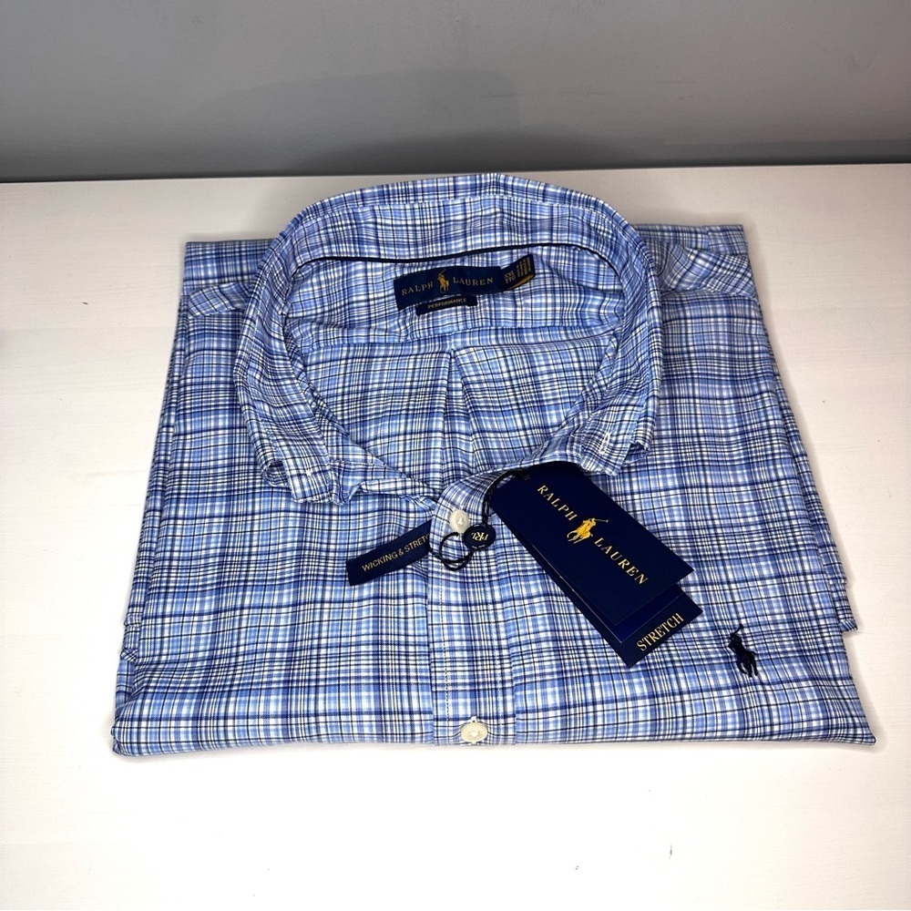 NWT Ralph Lauren XXL Performance Check Preppy Button Down Dress Shirt Stretch - Picture 14 of 14
